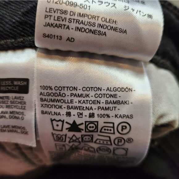 Levi's Black Jean Shorts 501 Raw Hem Shorts Sz 25 - Picture 7 of 10